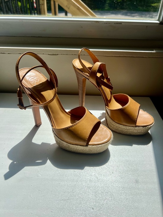 Tory Burch Espadrille Platform Heel Pumps Size 8